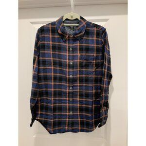 Prana Golden Flannel Small Golden Canyon Relaxed Fit Organic Rich Sapphire NWT